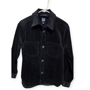 Black Corduroy Button-Up Shirt